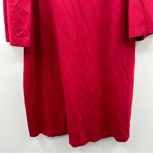 Ingrid & Isabel Maternity Red Flutter 3/4 Sleeve Round Neck Mini Shift Dress M - Picture 5 of 16